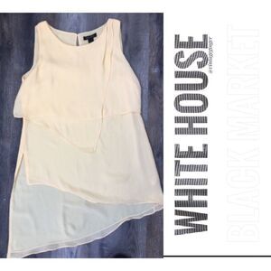 Host Pick! WHBM Asymmetrical Layered Chiffon Dress Yellow Medium